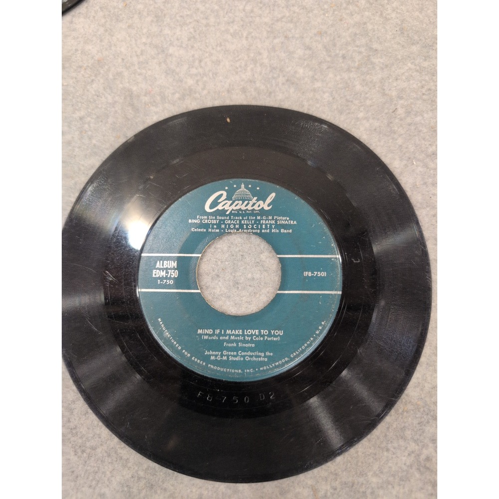 Frank Sinatra High Society Overture Mind If I Make Love To You 45 RPM EDM-750 - Picture 3 of 3